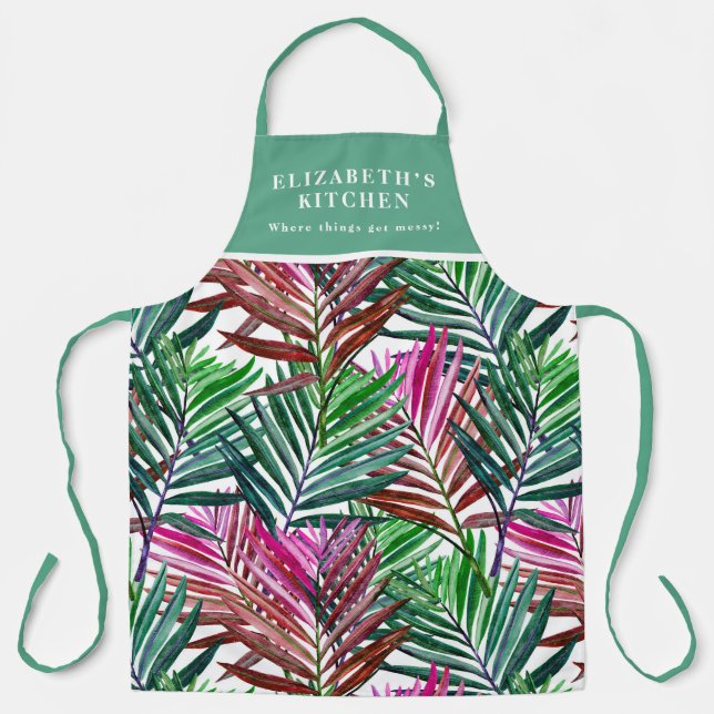 Tropical Beach Summer Palms  Apron (Front)
