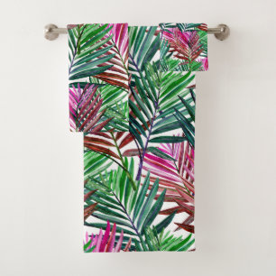 Tropical Beach Summer Palms Bath Towel Set