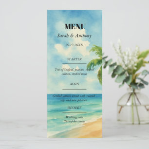 Tropical Beach Summer Seaside Wedding Food Menu