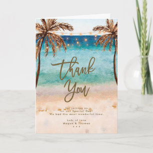 tropical beach summer thank you card