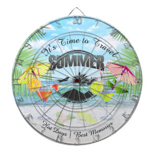 Tropical Beach, Summer Vacation   Personalized Dartboard