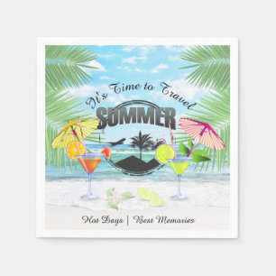 Tropical Beach, Summer Vacation Personalized Napkin