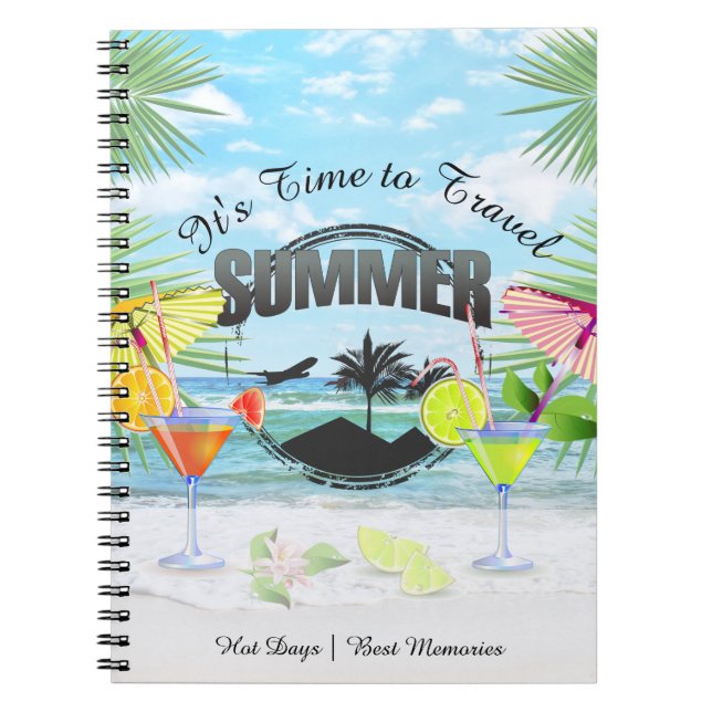Tropical Beach, Summer Vacation | Personalized Notebook (Front)