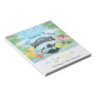 Tropical Beach, Summer Vacation   Personalized Notepad