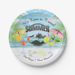 Tropical Beach, Summer Vacation   Personalized Paper Plate