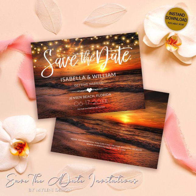 Tropical Beach Summer Wedding Enregistrer la carte (Créateur téléchargé)