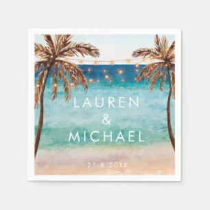 tropical beach summer wedding napkins