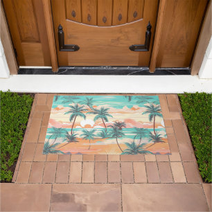 Tropical Beach Sunset Doormat