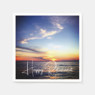 Tropical Beach Sunset Happy Retirement Custom Napkin