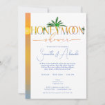 Tropical Beach Sunset Honeymoon Couples Shower  Invitation<br><div class="desc">Take your guests on an imaginary trip to your future honeymoon destination with this tropical invitation. Easily customize the text with your party details. Don't need a QR code? Please delete the text in the respective text boxes. Happy Honeymoon!</div>