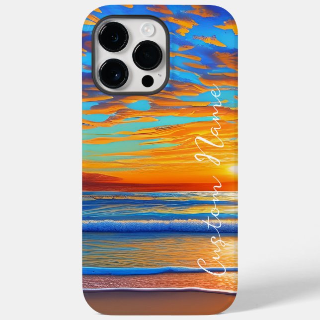 Tropical Beach Sunset over Clear Ocean Case-Mate iPhone Case (Back)