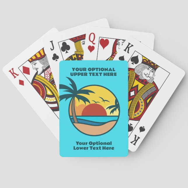Tropical Beach Sunset Playing Cards (Back)
