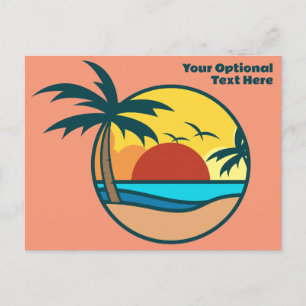 Tropical Beach Sunset Postcard