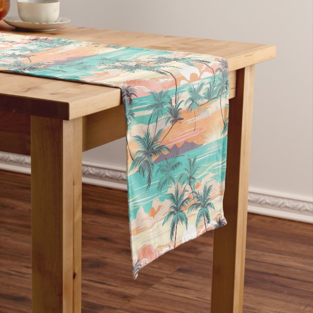 Tropical Beach Sunset Short Table Runner (In Situ)