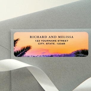 Tropical Beach Sunset String Lights Wedding