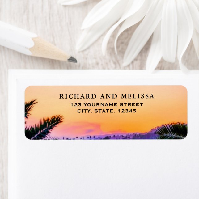 Tropical Beach Sunset String Lights Wedding (Insitu)