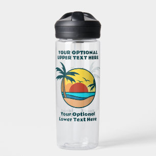 Tropical Beach Sunset Water Bottle