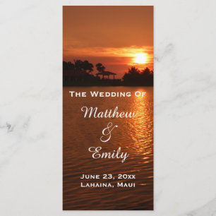 Tropical Beach Sunset Wedding Program