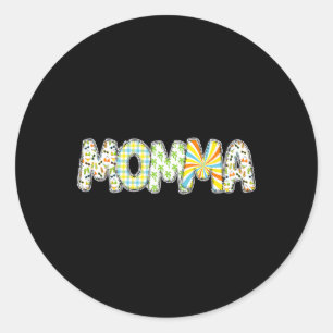 Tropical Beach Surfing Mommy Momma Birthday Party Classic Round Sticker