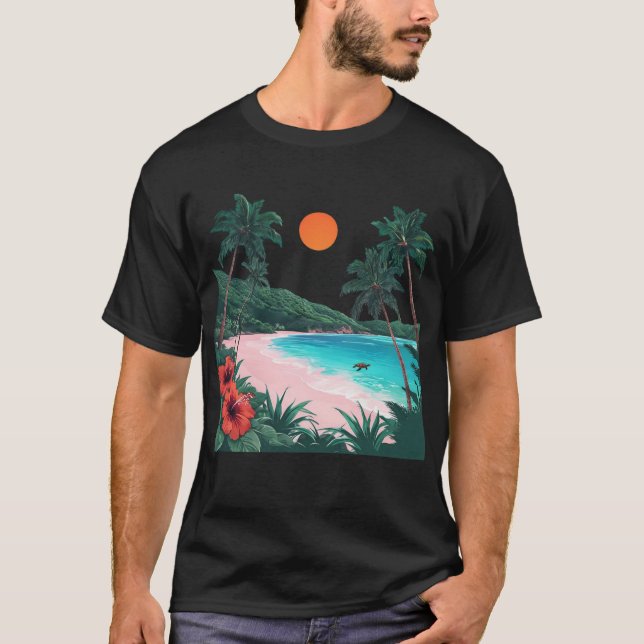 Tropical Beach T-Shirt (Front)