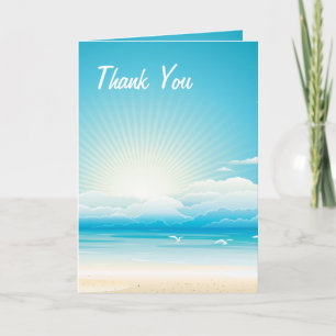 Tropical Beach Thank You Wedding  Card