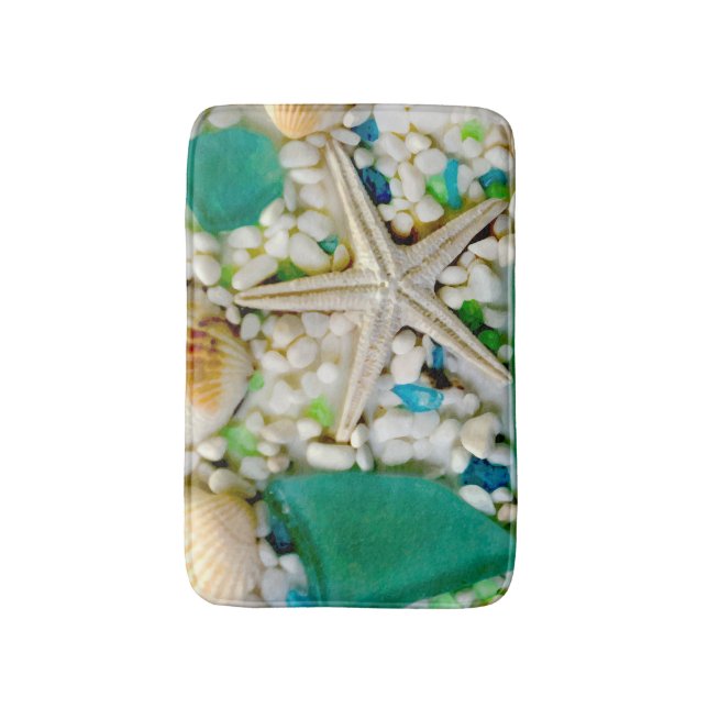 Tropical Beach Theme Bath Mat (Front Vertical)