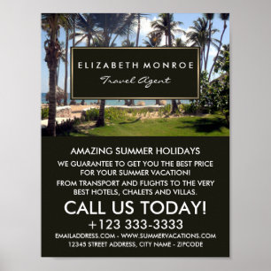Tropical Beach, Travel Agent Advertising Poster