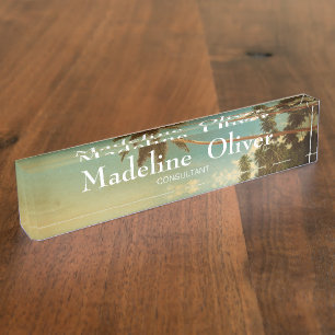 Tropical Beach Travel Palm Tree Modern  Nameplate