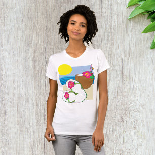 Tropical Beach Vacation Coconut Flowers Flip Flops T-Shirt