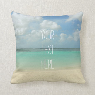 Tropical Beach Vacation Customizable Quote Throw Pillow