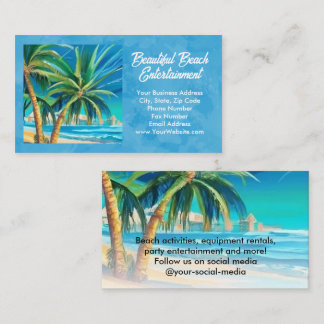 Tropical Beach Vacation Island Art Travel Business Card