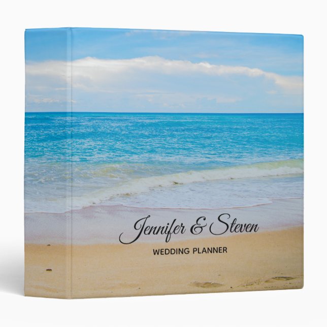 Tropical Beach Vacation Island Wedding Planner Binder (Front/Spine)