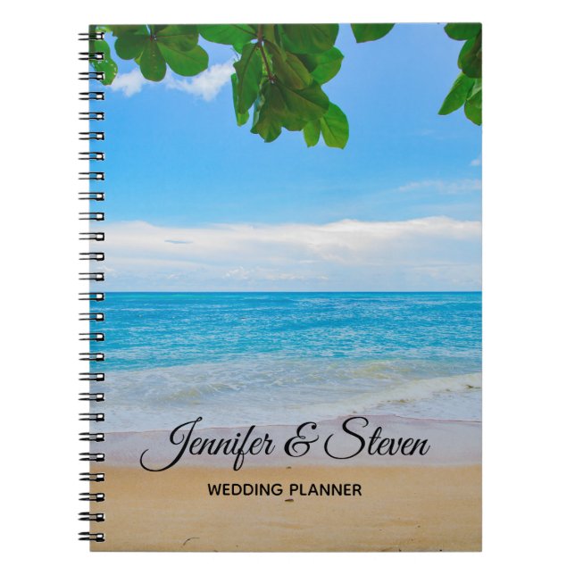 Tropical Beach Vacation Island Wedding Planner Notebook (Front)