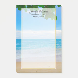 Tropical Beach Vacation Island Wedding Post-it Notes