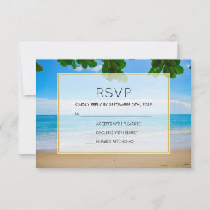 Tropical Beach Vacation Island Wedding RSVP