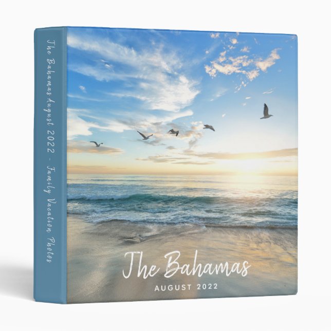 Tropical Beach Vacation Photo Album Binder (Front/Spine)