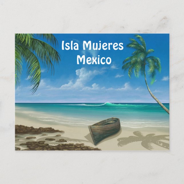 Tropical Beach Vacation Post Card, Personalize It Postcard (Front)