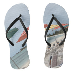 Tropical beach vibes flip flops