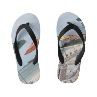 Tropical beach vibes kid's flip flops