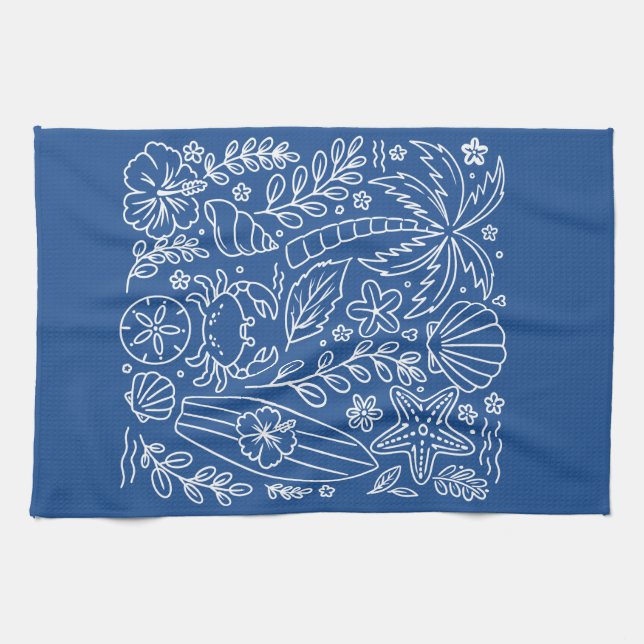 Tropical Beach Vibes  Kitchen Towel (Horizontal)