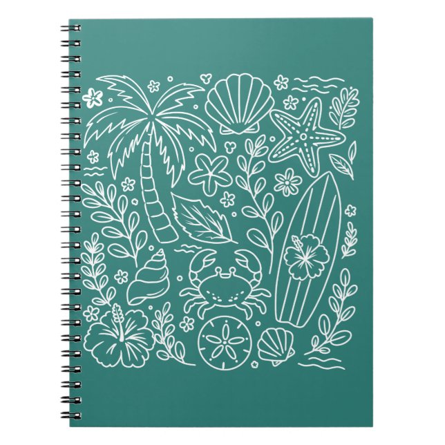 Tropical Beach Vibes Notebook (Front)