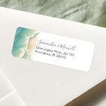 Tropical Beach Watercolor Coastal Address Labels<br><div class="desc">This elegant tropical watercolor return address label features my original hand painted beach shoreline in shades of turquoise, blue and green on a crisp white background. Your names and return address details are set in a modern hand lettered script and sans serif font. Personalize with your name and street address...</div>