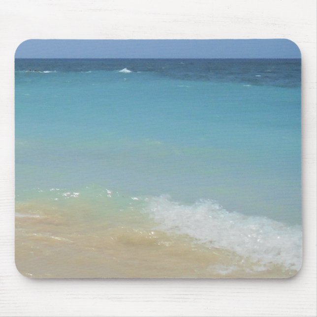 Tropical Beach Waves Sea Sand Elegant Modern Mouse Pad (Front)
