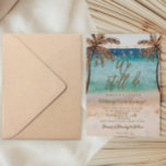 tropical beach we still do vow renewal invitation<br><div class="desc">A beautiful beach design with palm trees and string lights wedding vow renewal/anniversary invitation with matching reverse side. Easy to edit or delete the available text fields to personalize the information with your own details for a professional and custom finish. Lots of matching items in this boho collection. Please visit...</div>