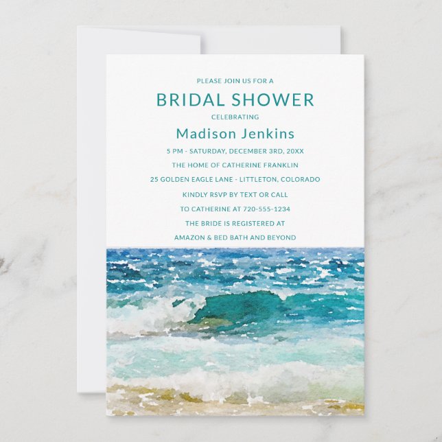 Tropical Beach Wedding Bridal Shower (Front)