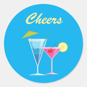 Tropical Beach Wedding Cheers Sticker