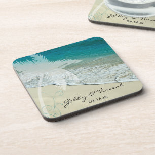 Tropical Beach Wedding Coaster
