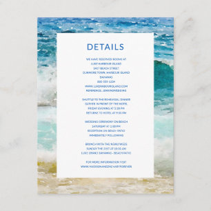Tropical Beach Wedding Details Enclosure Card
