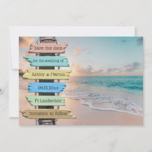Tropical Beach Wedding Enregistrer la carte Date 