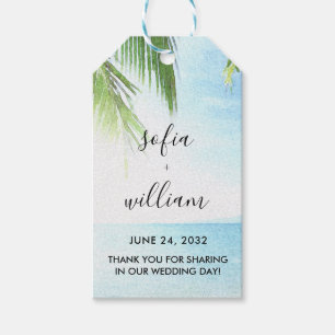 Tropical Beach Wedding Favour Gift Tags